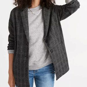 Madewell Glen Plaid Knit Oversized Blazer